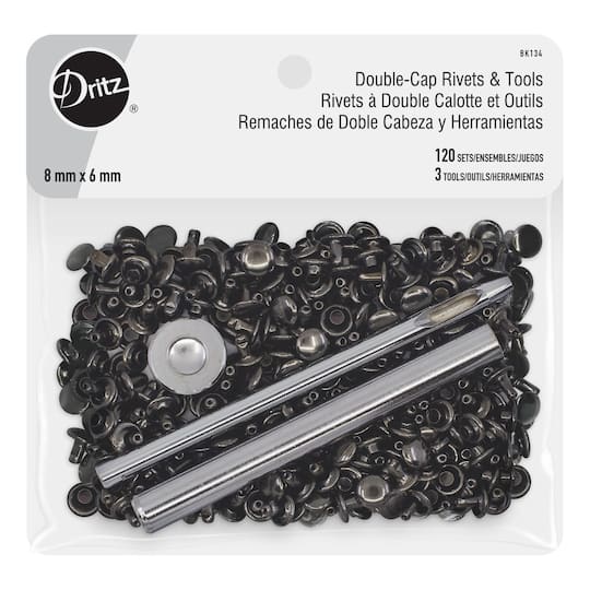 Dritz® Gray Double-Cap Rivets & Tools, 120 Sets